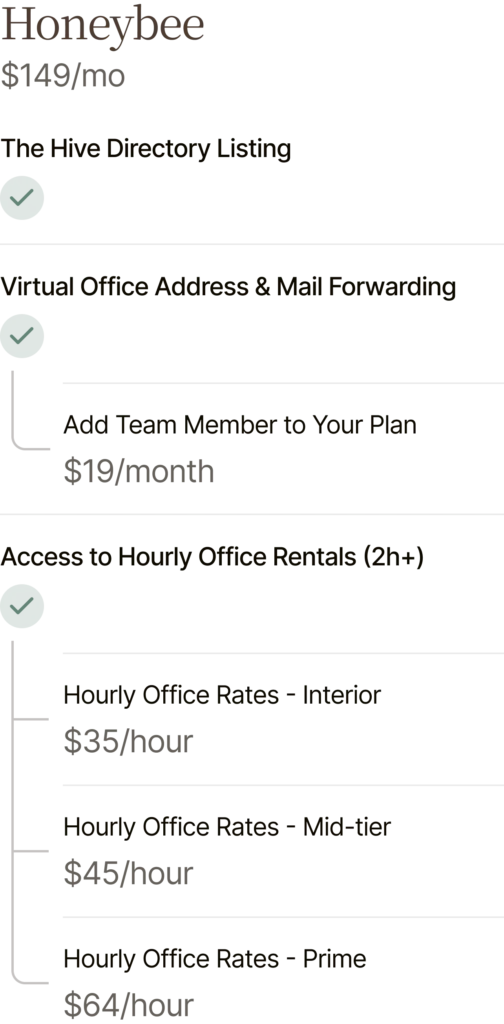 TherapyHive fees and subscription options overview.