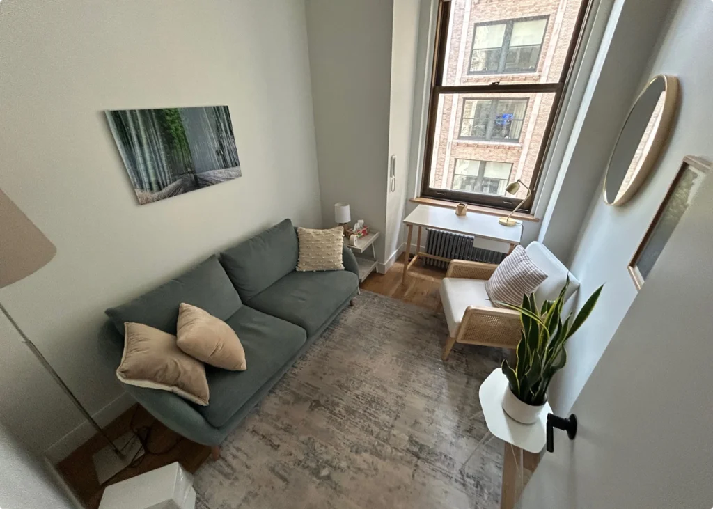 Comfortable, customizable therapy office offering privacy and professionalism