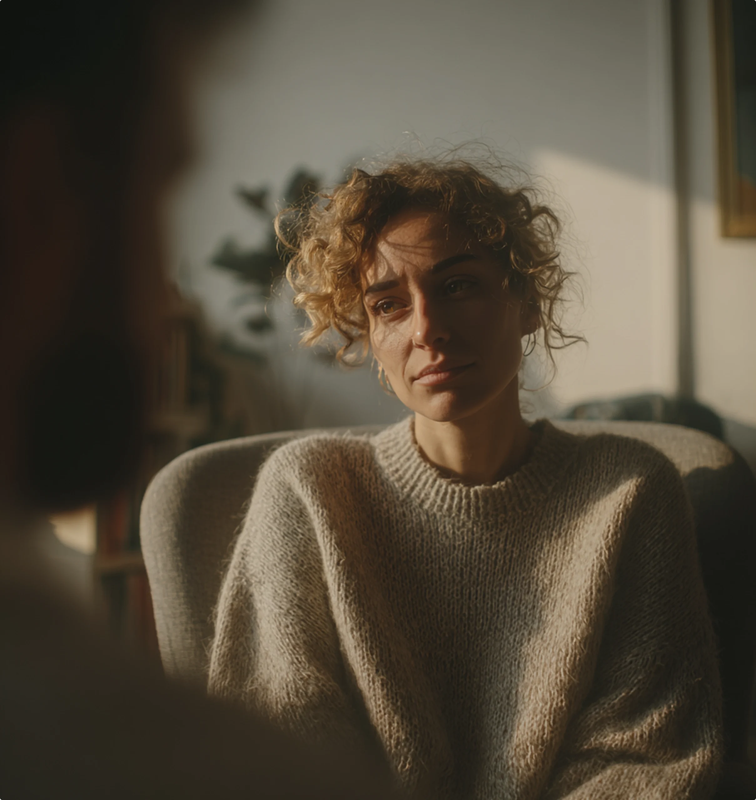 Individual taking the first brave step toward healing with therapy.