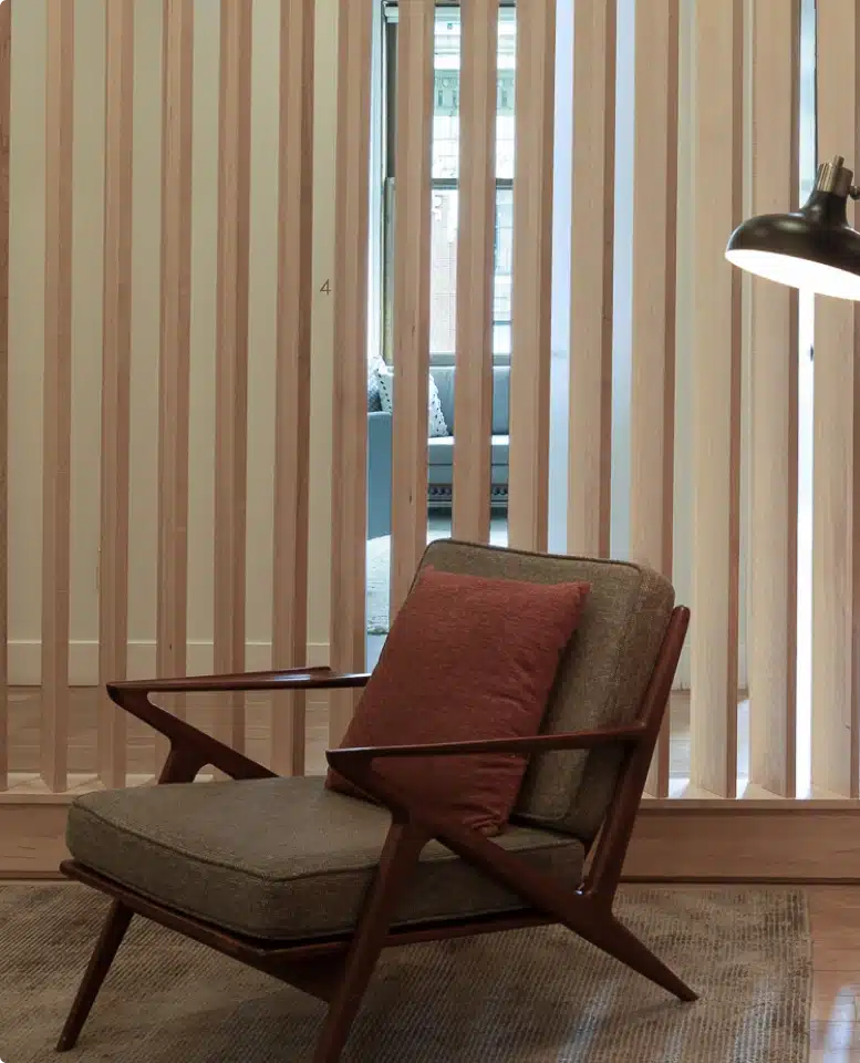 Modern chair in minimalist interior