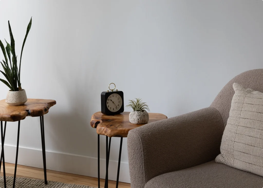 Cozy living room with decorative plants