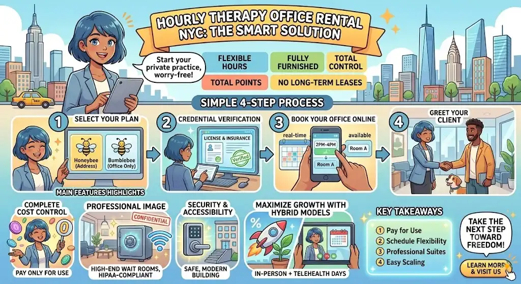 Hourly Therapy Office Rental In NYC For Clinicians